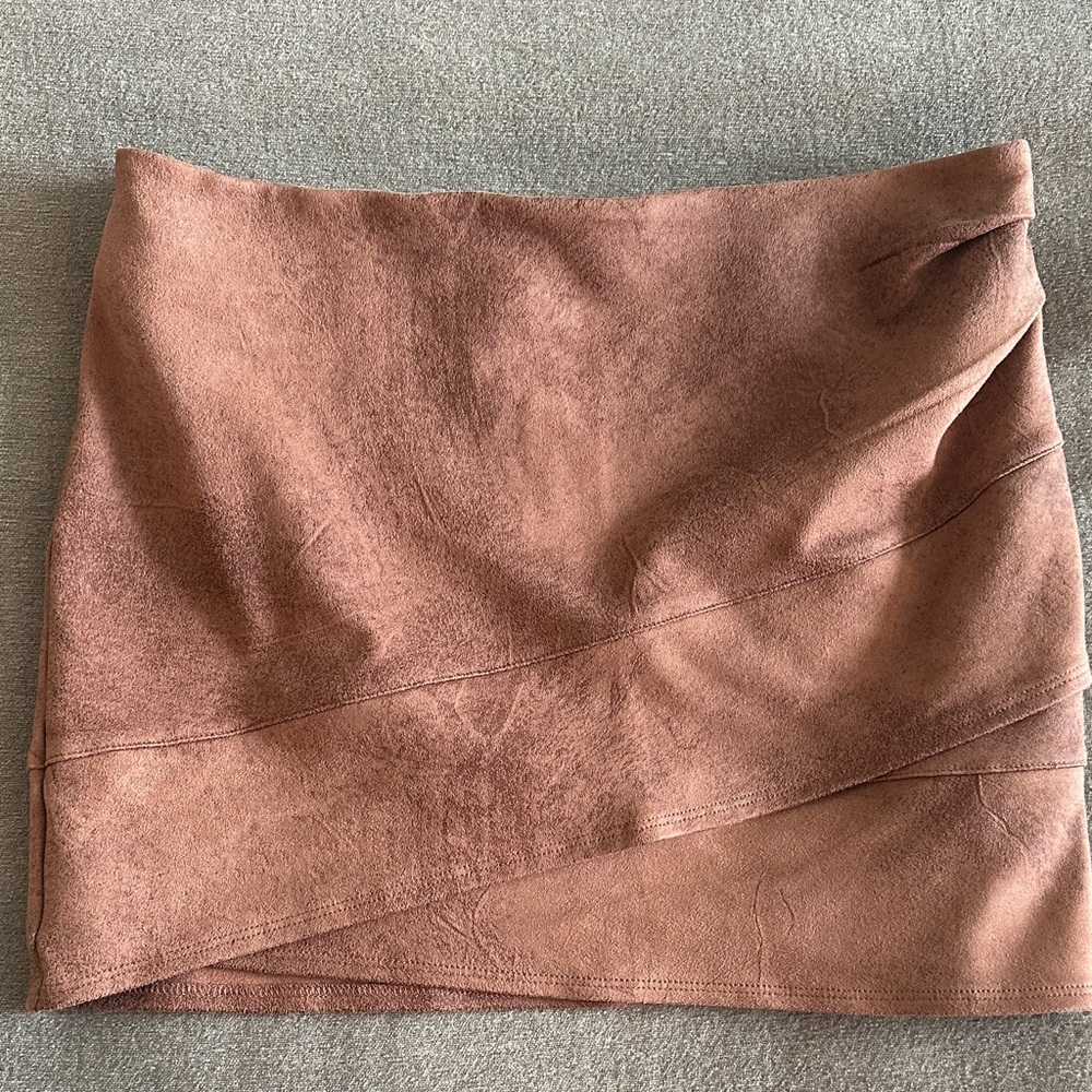 Free People Tan Wrap Mini Skirt - Picture 2 of 7